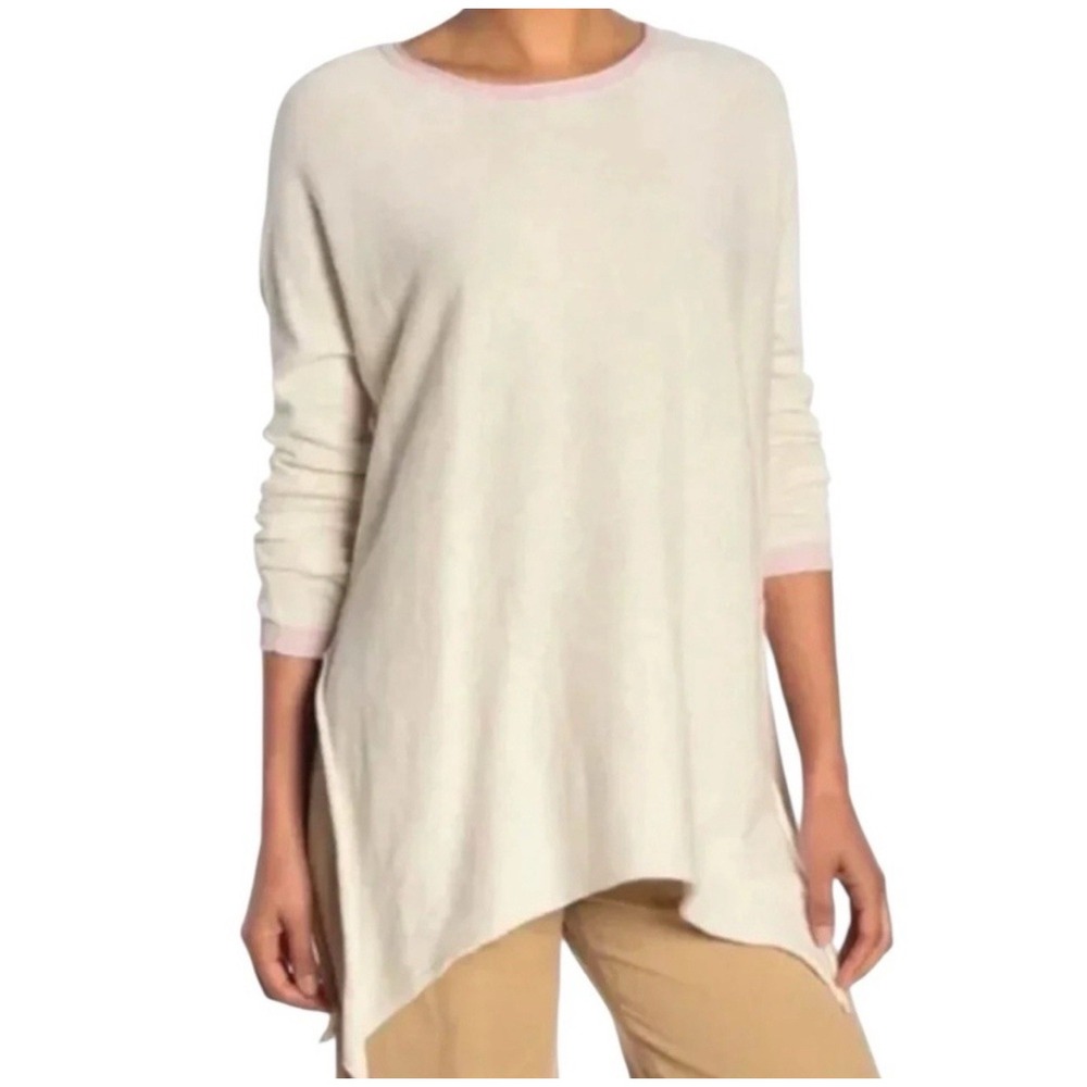 Cloth by Design Convertible Tunic Sweater Women Large Cream Pink NWT